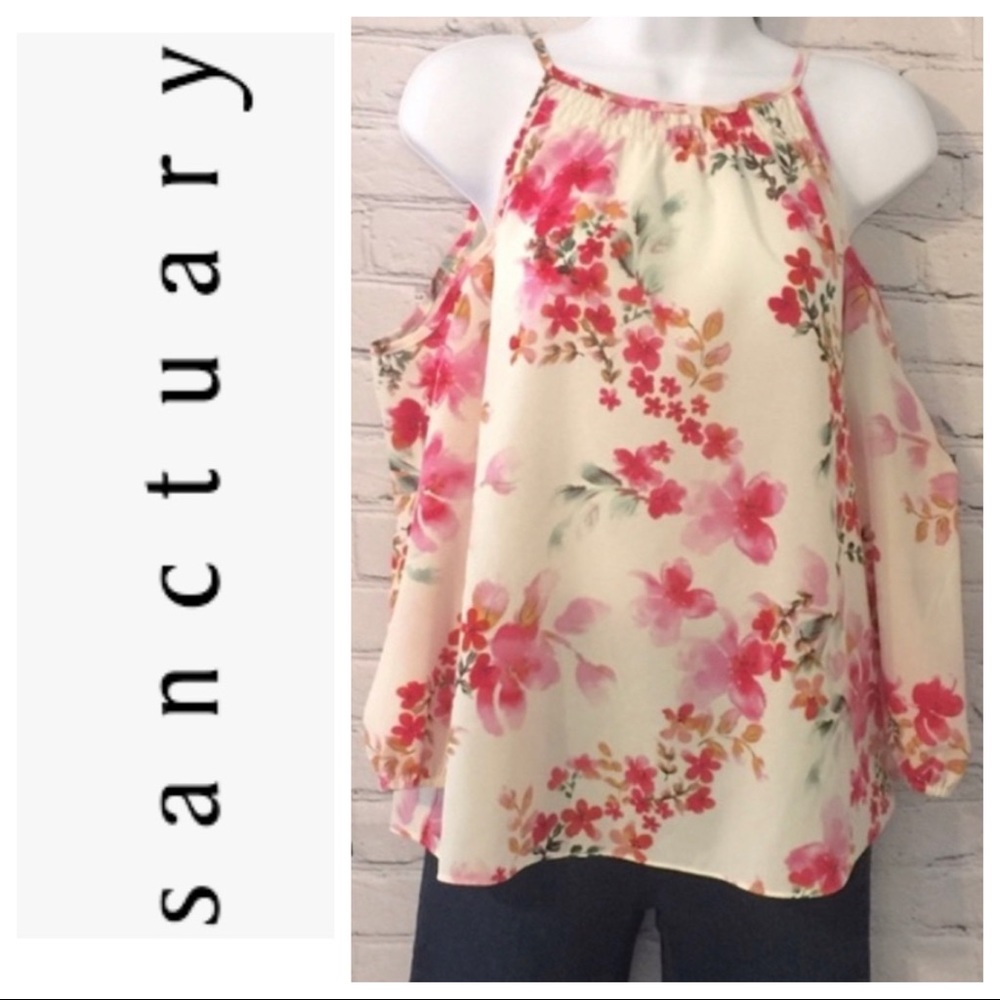 Sanctuary Floral Cold Shoulder Top - Picture 1 of 13